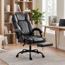 Homcom Home Office Chair Reclining Function High Back, Black