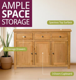 Hallowood Furniture Waverly Oak Large Sideboard - thumbnail 5