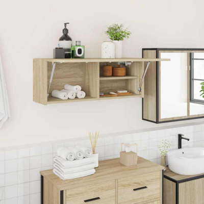 Walplus Bathroom Wall Cabinet Sonoma Oak 80X25X30 Cm Engineered Wood - image 1