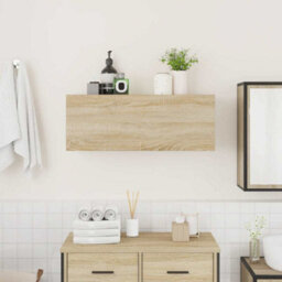 Walplus Bathroom Wall Cabinet Sonoma Oak 80X25X30 Cm Engineered Wood - thumbnail 3