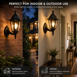 Shopnbits Outdoor Wall Lantern Light Waterproof  Traditional Garden Patio Wall Light Black - thumbnail 9