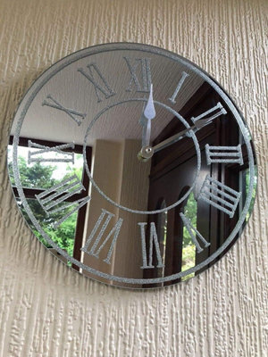 Glitter Mirrored Crush Crystal Wall Clock - Silver - image 1