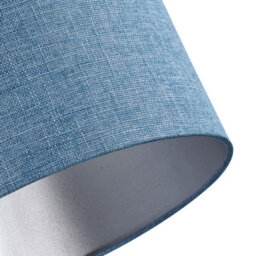 Happy Homewares Contemporary And Sleek Blue Nova Plain Linen Fabric Drum Lamp Shade 60W Maximum - thumbnail 3