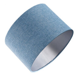 Happy Homewares Contemporary And Sleek Blue Nova Plain Linen Fabric Drum Lamp Shade 60W Maximum - thumbnail 4