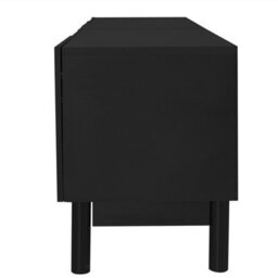 Btm Lowboard, Tv Cabinet With Curved, Wave-Shaped Doors, Shelves, And Tv Stand With Stabilizing Legs - thumbnail 9