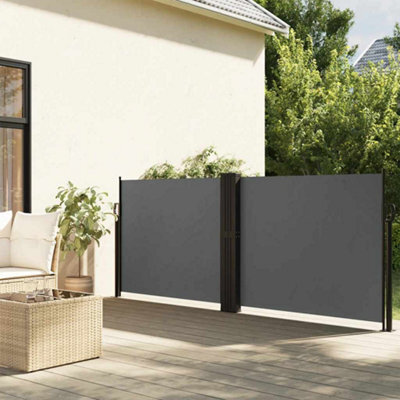 Walplus Retractable Side Awning Garden Sun Shade Canopy Gazebo For Back Door, Porch, Patio Anthracite 100X600 Cm - image 1