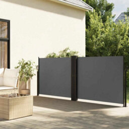 Walplus Retractable Side Awning Garden Sun Shade Canopy Gazebo For Back Door, Porch, Patio Anthracite 100X600 Cm