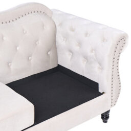 Beliani Sofa 2 Seater Skien Velvet Light Beige - thumbnail 9