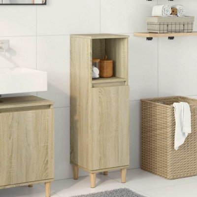 Berkfield Bathroom Cabinet Sonoma Oak 30X30X100 Cm Engineered Wood - image 1