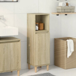 Berkfield Bathroom Cabinet Sonoma Oak 30X30X100 Cm Engineered Wood - thumbnail 1