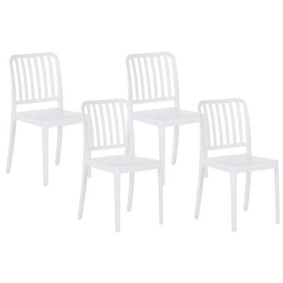 Beliani Set Of 4 Garden Chairs Sersale Synthetic Material White - image 1