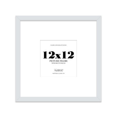 "12X12"" Light Grey Picture Frame - 12X12"" Square Frame With 9X9"" Mount For 12X12""/9X9"" Pictures Moderrn Style Thin Edge, 1 Pack" - image 1