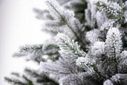 Shatchi 6Ft Frosted Snow Flocked Green Oregon Pine Tips Bushy Artificial Christmas Tree Festive Decorations - thumbnail 4