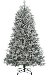 Shatchi 6Ft Frosted Snow Flocked Green Oregon Pine Tips Bushy Artificial Christmas Tree Festive Decorations