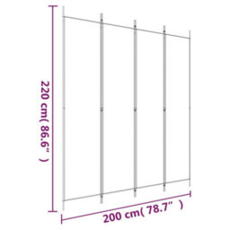 Walplus 4-Panel Room Divider Anthracite 200X220 Cm Fabric - thumbnail 8