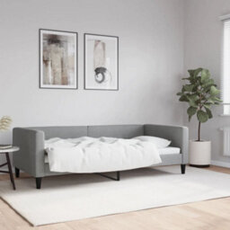 Berkfield Day Bed Light Grey 90X190 Cm Fabric - thumbnail 1