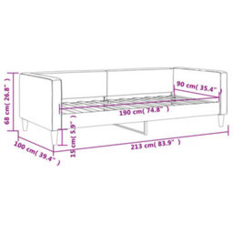 Berkfield Day Bed Light Grey 90X190 Cm Fabric - thumbnail 8