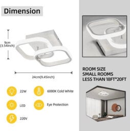 White Led Ceiling Light Modern Chandelier Pendant Lamp Living Room Bedroom - thumbnail 2