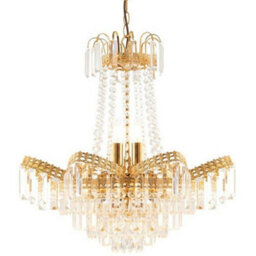 Hanging Ceiling Pendant Light Gold & Glass 9 Light Chandelier Lamp Bulb Fitting