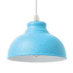 Retro 29Cm Metal Ceiling Lampshade With Blue Inner White Outer Finish For Living Room Bedroom Or Hallway Light Shades