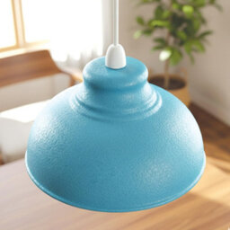 Retro 29Cm Metal Ceiling Lampshade With Blue Inner White Outer Finish For Living Room Bedroom Or Hallway Light Shades - thumbnail 2