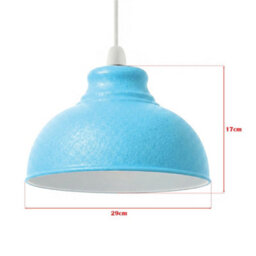 Retro 29Cm Metal Ceiling Lampshade With Blue Inner White Outer Finish For Living Room Bedroom Or Hallway Light Shades - thumbnail 3