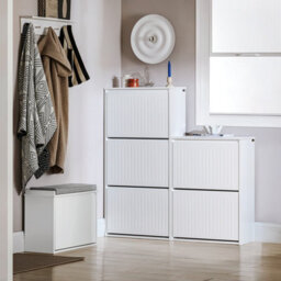 Sobuy Fsr165-H-W, 3 Flip-Drawers Shoe Cabinet Shoe Rack Shoe Storage Cupboard,white,w61Xd26Xh119.5 - thumbnail 9