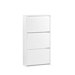 Sobuy Fsr165-H-W, 3 Flip-Drawers Shoe Cabinet Shoe Rack Shoe Storage Cupboard,white,w61Xd26Xh119.5 - thumbnail 1