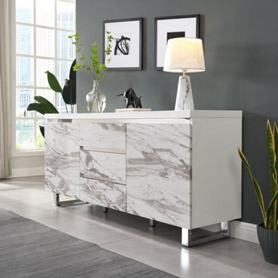 Furniture in Fashion Filo Sydney Large Sideboard With 2 Door 3 Drawer In White - image 1