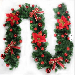 SuperGift.com 9Ft Pre Lit Artificial Green Christmas Garland Reusable Festive Decoration For Indoor & Outdoor - thumbnail 4