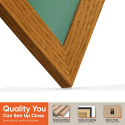 "AK Frames 25X17"" Oak Modern Vinyl Record Frame With Emerald Mount For 12 Inch Lp Cover & Disc - Overlapped Design" - thumbnail 3