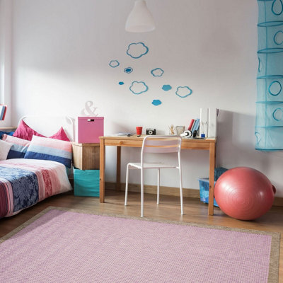Essentials Chrome Plum Bordered Rug By Unique Rugs -135Cm X 190Cm - image 1