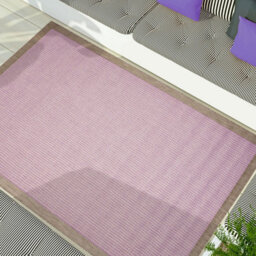 Essentials Chrome Plum Bordered Rug By Unique Rugs -135Cm X 190Cm - thumbnail 2