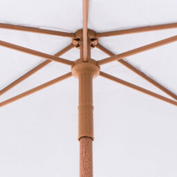 Wyld And Coco Garden Market Parasol White 2.58M Polyester Fabric Steel Pole Uv-Resistant Outdoor Shade - thumbnail 7