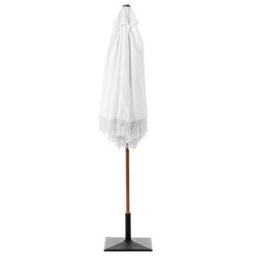 Wyld And Coco Garden Market Parasol White 2.58M Polyester Fabric Steel Pole Uv-Resistant Outdoor Shade - thumbnail 5