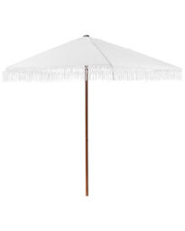 Wyld And Coco Garden Market Parasol White 2.58M Polyester Fabric Steel Pole Uv-Resistant Outdoor Shade - thumbnail 1