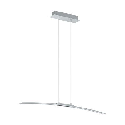 Modern Chrome Pendant Ceiling Light With White Shade - Includes 30W Led Bulb - image 1