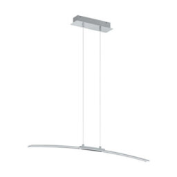 Modern Chrome Pendant Ceiling Light With White Shade - Includes 30W Led Bulb
