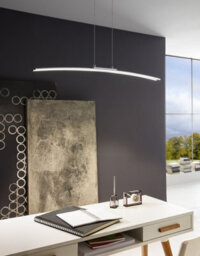 Modern Chrome Pendant Ceiling Light With White Shade - Includes 30W Led Bulb - thumbnail 3