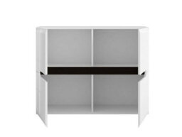 Impact Furniture White Gloss Sideboard Dresser Buffet 4 Door Cabinet Unit Modern Square Compact Storage Azteca - thumbnail 7