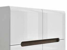 Impact Furniture White Gloss Sideboard Dresser Buffet 4 Door Cabinet Unit Modern Square Compact Storage Azteca - thumbnail 8