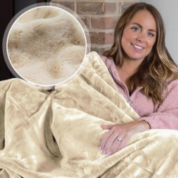 Dreamcatcher Blanket Throw Soft Faux Fur 160 X 130Cm Cream Fleece Overblanket Fluffy Blanket  For Sofa & Beds
