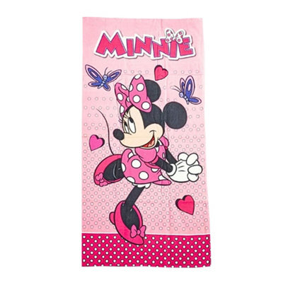 Disney Spotty Minnie Mouse Cotton Bath Towel Pink/blue/white (One Size)