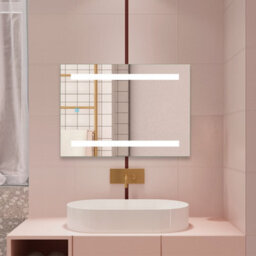 Probaty Bathrooms Led Illuminated Mirror Dimmable 450X600mm With Anti-Fog,touch Switch Wall Mounted Backlit Vanity Mirror - thumbnail 4