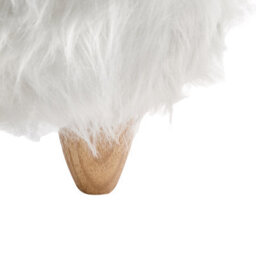 Wyld And Coco Rhino Kids Stool White Faux Fur With Rubberwood Legs - 66 X 36 X 37 Cm - thumbnail 9