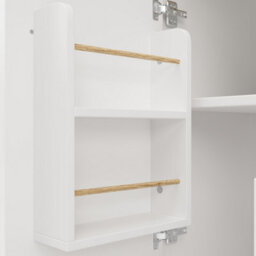 Btm Kitchen Trolley With Folding Worktop Spice Rack Towel Rail Wine Rack And Adjustable Storage White - thumbnail 8
