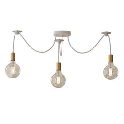 Ledsone Modern 3 Head Spider Pendant Light White Metal Ceiling Rose With Adjustable Cable E27 Led Bulb - thumbnail 1