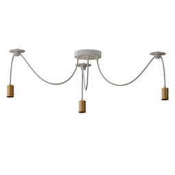 Ledsone Modern 3 Head Spider Pendant Light White Metal Ceiling Rose With Adjustable Cable E27 Led Bulb - thumbnail 3