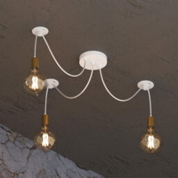Ledsone Modern 3 Head Spider Pendant Light White Metal Ceiling Rose With Adjustable Cable E27 Led Bulb - thumbnail 5