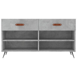 Berkfield Industrial Shoe Bench Concrete Grey 102X35X55 Cm Engineered Wood - thumbnail 6